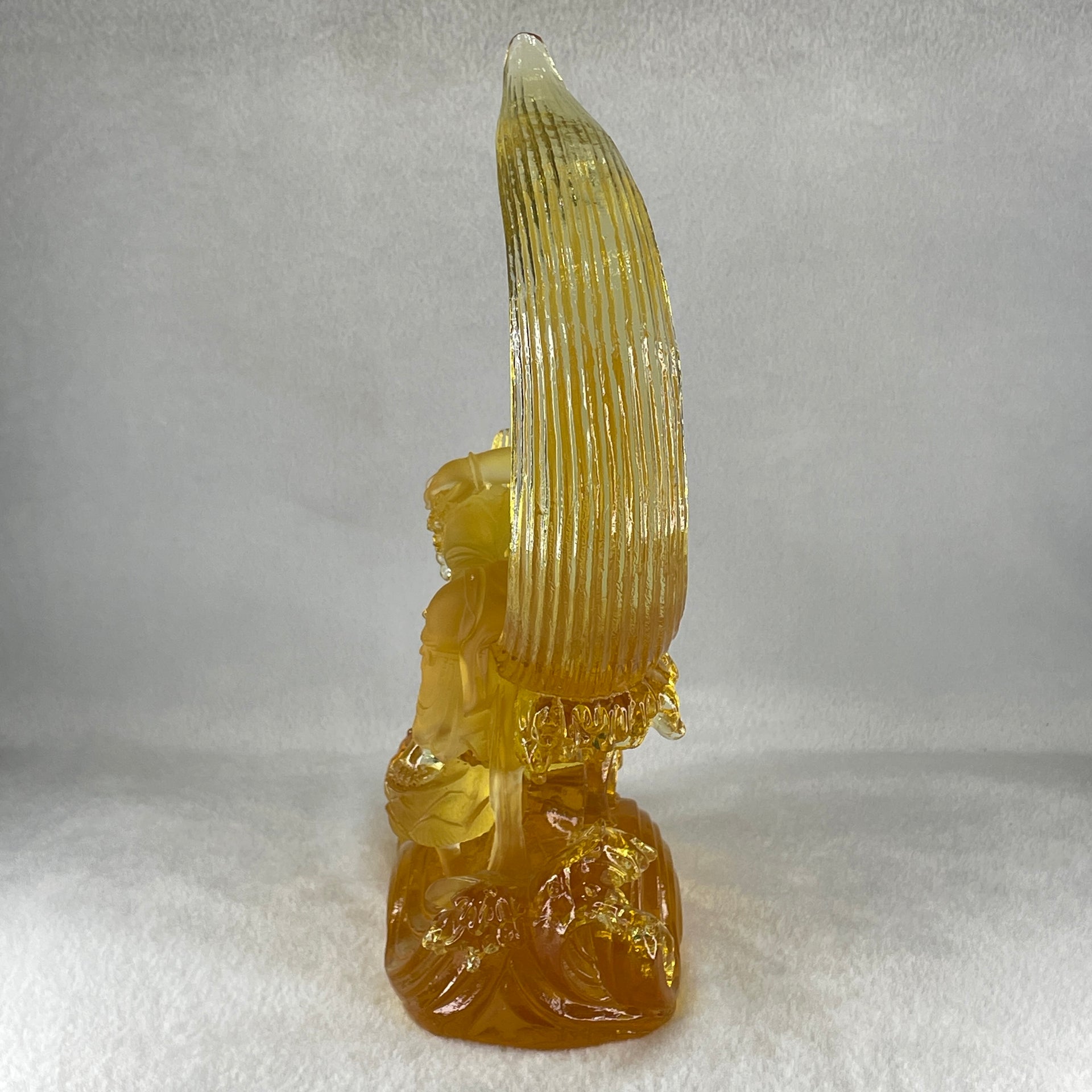 Liuli Yellow Guan Yin Display 2,012.9g 144.0 by 80.0 by 250.0mm - Huangs Jadeite and Jewelry Pte Ltd