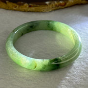 Type A Green Piao Hua Jadeite Bangle Internal Diameter 54.3mm 35.82g 9.9 by 7.5mm (Slight External Line) - Huangs Jadeite and Jewelry Pte Ltd