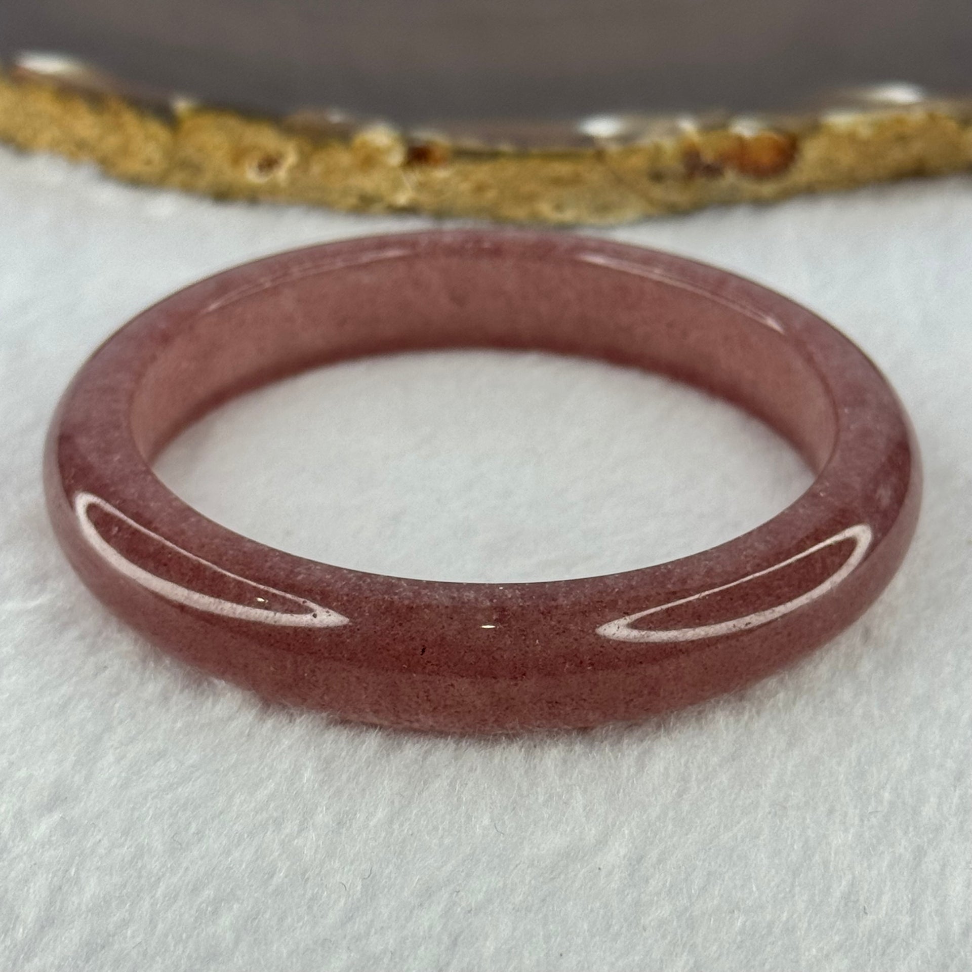 Strawberry Quartz Bangle 草莓水晶手链 41.04g Internal Diameter 58.7mm 12.0 by 8.2mm - Huangs Jadeite and Jewelry Pte Ltd