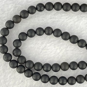 Natural Dark Matt Black Amber Beads Necklace 天然大黑天翁琥珀项链 10.22g 56cm 7.5mm 1 Bead 5.4mm 108 Beads - Huangs Jadeite and Jewelry Pte Ltd