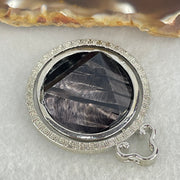 Natural Hypersthene in Stainless Steel Pendant 22.13g 25.0 by 8.0mm - Huangs Jadeite and Jewelry Pte Ltd