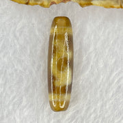 Natural Powerful Tibetan Old Oily Brown Yellowish White Agate Green Tara Dzi Bead Heavenly Master (Tian Zhu) 绿度母天珠 6.05g 37.7 by 10.4mm - Huangs Jadeite and Jewelry Pte Ltd