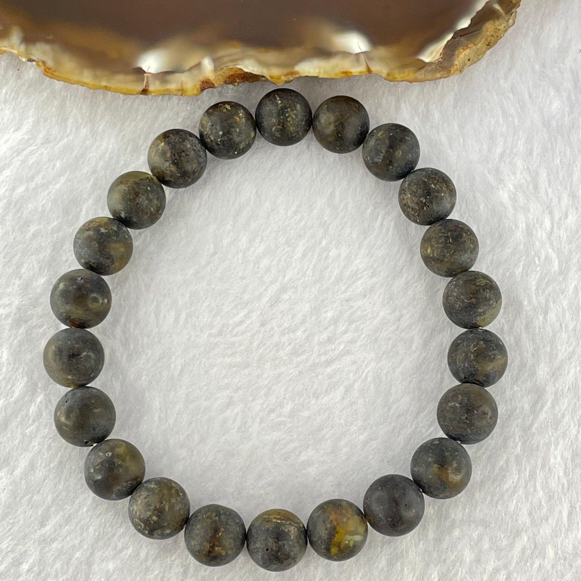 Natural Medicine Amber Beads Bracelet 天然药珀手链 10.16g 17.5cm 9.5mm 22 Beads - Huangs Jadeite and Jewelry Pte Ltd