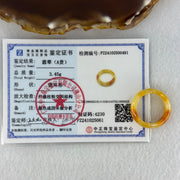 Type A Yellow Red Jadeite Ring 3.45g 6.3 by 3.3mm US 7.3 HK 16.2 (Burned with Very Slight Internal Lines) - Huangs Jadeite and Jewelry Pte Ltd