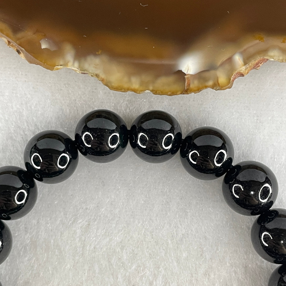Certified Type A Black Omphacite Jadeite Bead Bracelet | (37.31g | 17cm Wrist | 10.4mm | 20 Beads | Synergy, Negative Energy Shield, Wealth Lock & Executive Power)
