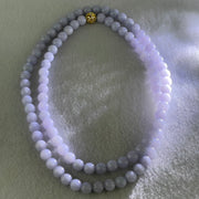 Type A Full Lavender Jadeite Beads Necklace 57.74g 66cm 7.0mm 98 Beads - Huangs Jadeite and Jewelry Pte Ltd
