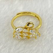 Yellow Cubic Zirconia in PT950 Plated in Sliver Ring (Adjustable Size) 3.54g 5.9 by 4.0 by 2.8mm 5pcs - Huangs Jadeite and Jewelry Pte Ltd