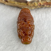 Certified Natural Type A Reddish Brown with Blueish Green Jadeite Dragon Charm 6.97g 30.4 by 13.2 by 10.8mm - Huangs Jadeite and Jewelry Pte Ltd