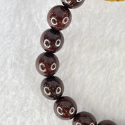 Natural Blood Rosewood Beads Bracelet 天然血檀手链 11.51g 18.5cm 10.5mm 20 Beads - Huangs Jadeite and Jewelry Pte Ltd