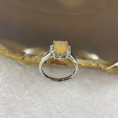 Opal 6.9 by 8.6 by 3.0 mm (estimated) in 925 Silver Ring 1.91g - Huangs Jadeite and Jewelry Pte Ltd