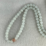 Type A White to Faint Blue Jadeite Beads Necklace 60.72g 66cm 7.1mm 98 Beads - Huangs Jadeite and Jewelry Pte Ltd