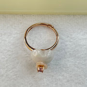 Natural Morganite Heart Shaped In S925 Sliver Ring In Rose Gold Color (Adjustable Size) 3.27g 3.4 by 2.0mm - Huangs Jadeite and Jewelry Pte Ltd
