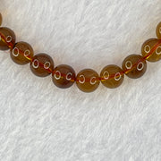 Natural Purple Amber Beads Bracelet 天然紫蜜琥珀手链 4.28g 15.5cm 6.6mm 28 Beads - Huangs Jadeite and Jewelry Pte Ltd