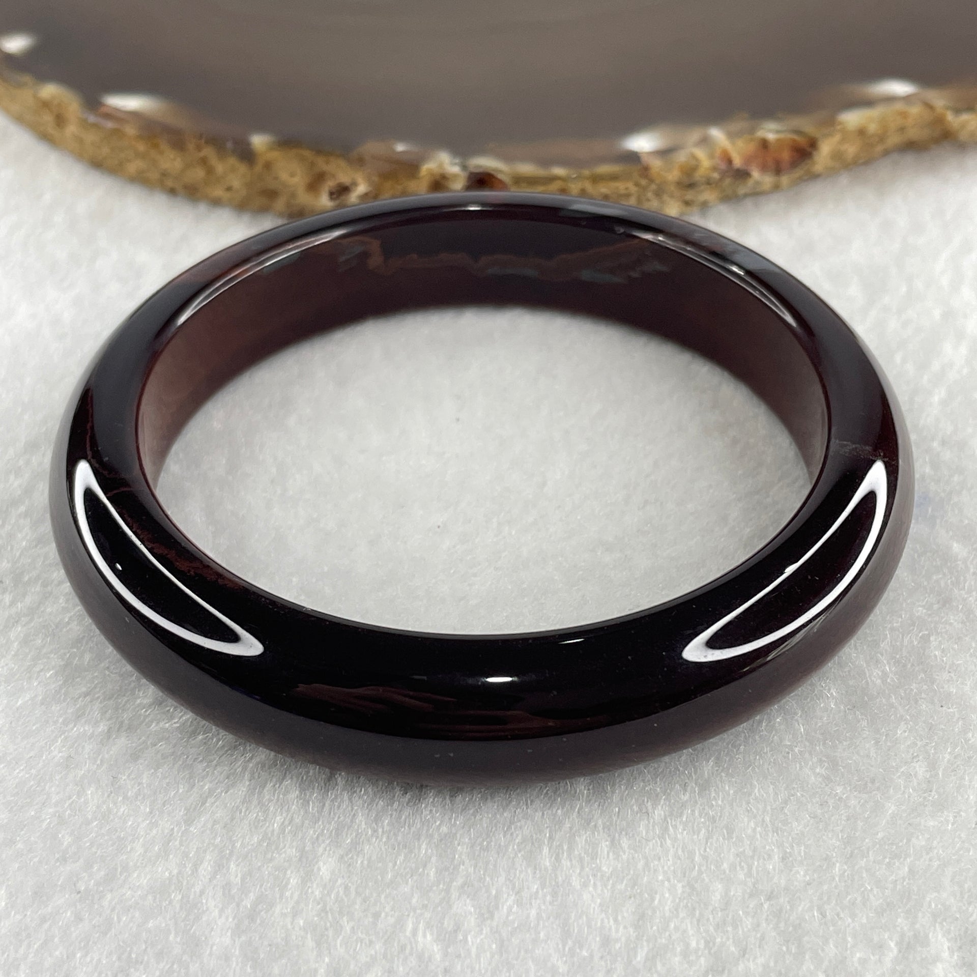 Natural Red Tiger Eye Quartz Bangle Internal Diameter 61.3mm 53.47g 13.0 by 9.2mm - Huangs Jadeite and Jewelry Pte Ltd