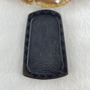 Type A Opaque Black Omphacite Jadeite Guan Yin on Dragon Pendant 36.54g 66.7 by 43.5 by 8.0mm - Huangs Jadeite and Jewelry Pte Ltd