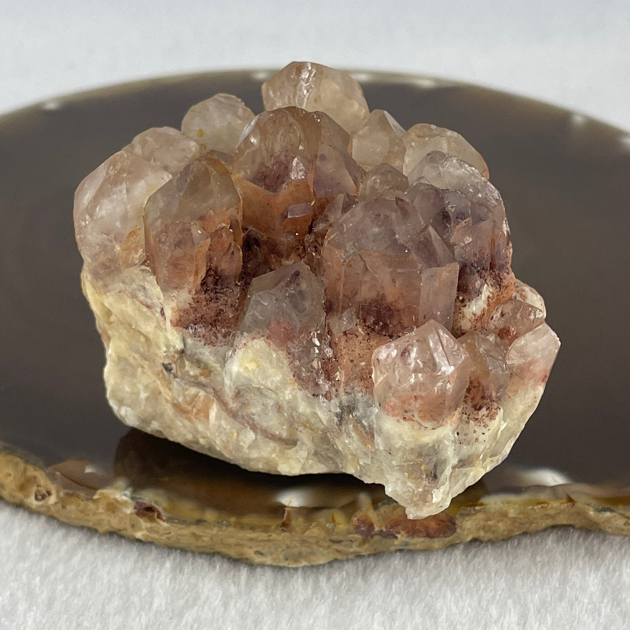 Natural Clear with Red Phantom Quartz Fragment Display 174.58g 61.7 by 54.6 by 50.5mm