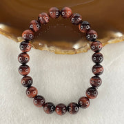 Natural Red Tiger's Eye Quartz Beads Bracelet 19.58g 16cm 8.5mm 23 Beads - Huangs Jadeite and Jewelry Pte Ltd