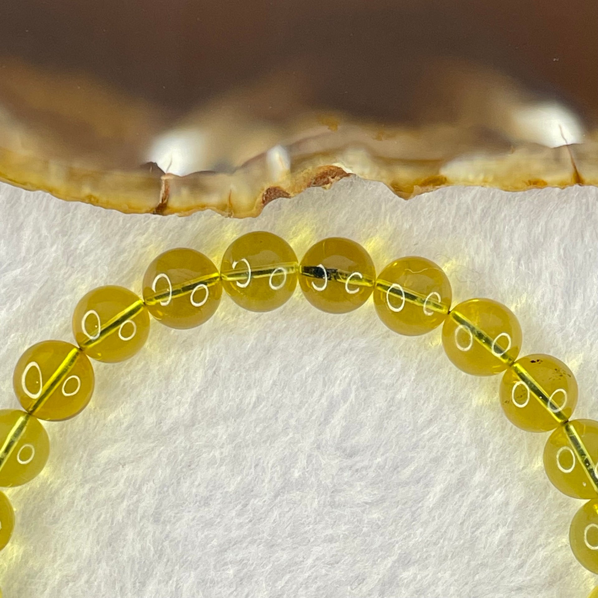 Natural Purple Honey Amber Beads Bracelet 天然紫蜜琥珀手链 5.01g 15cm 7.1mm  26 Beads - Huangs Jadeite and Jewelry Pte Ltd