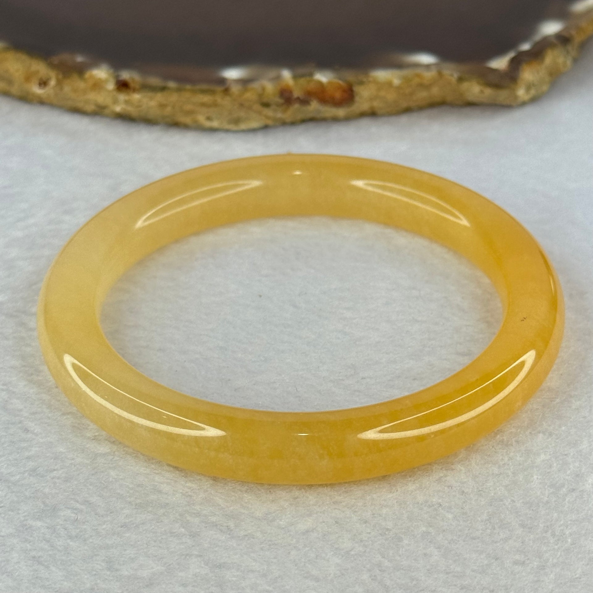 Transparent Orange to Yellow Quartzite Jade Bangle 天山玉手镯 Internal Diameter 57.3mm 38.10g 9.6 by 9.6mm - Huangs Jadeite and Jewelry Pte Ltd