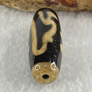 Natural Powerful Tibetan Old Oily Agate Thousand Hand Zha Ji La Mu Dzi Bead Heavenly Master (Tian Zhu) 千手扎基拉姆天珠 9.03g 39.9 by 12.4mm - Huangs Jadeite and Jewelry Pte Ltd