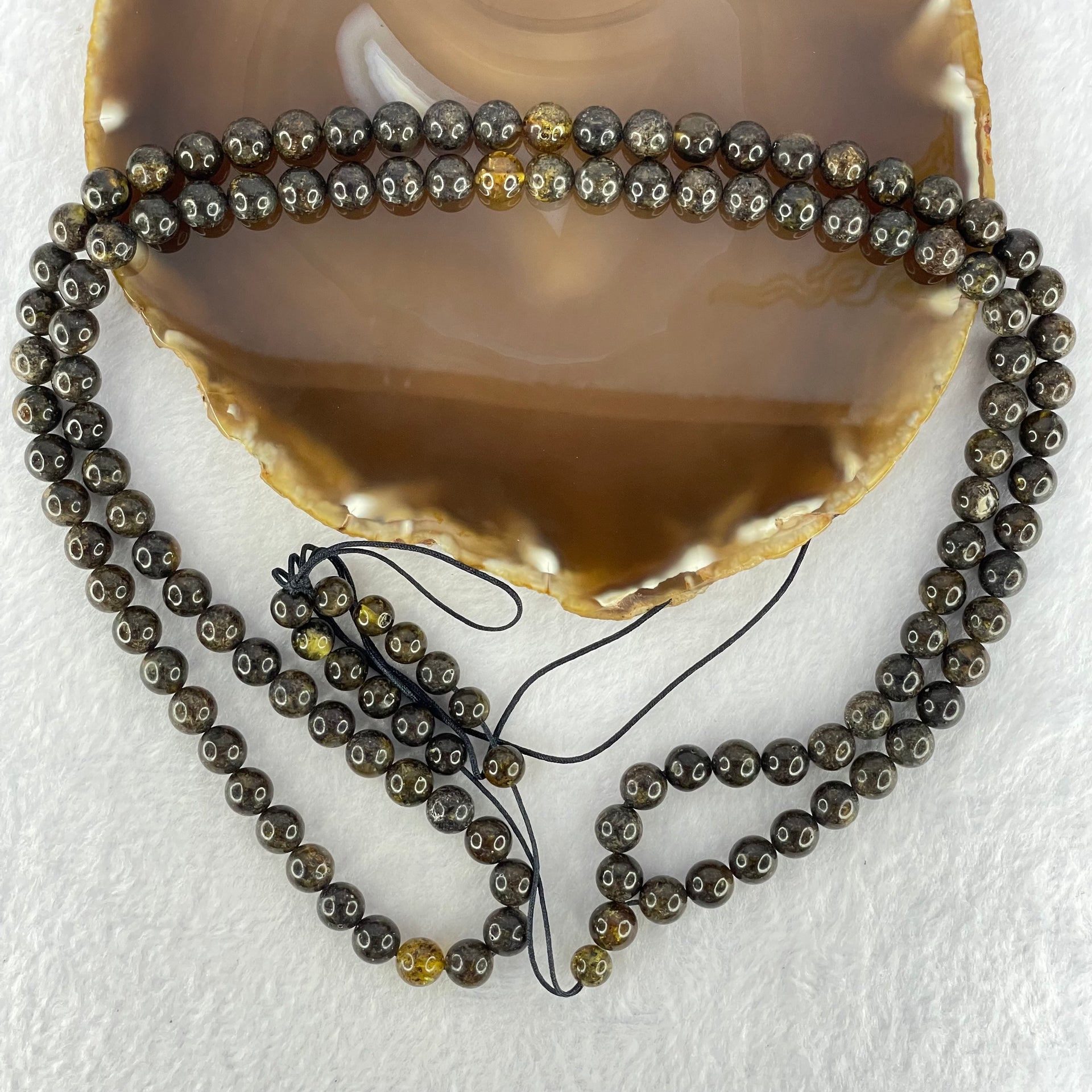 Natural Medicine King Amber Beads Necklace 天然药王琥珀项链 36.73g 92cm 8.3mm 111 Beads - Huangs Jadeite and Jewelry Pte Ltd