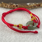 Type A Blueish Green Jadeite Ping An Kou String Bracelet 2.85g 14.8 by 6.1mm - Huangs Jadeite and Jewelry Pte Ltd