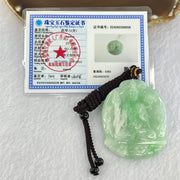 Type A Light Green with Apple Green Jadeite Guan Yin Bodhisattva Pendant 25.90g 53.3 by 44.5 by 6.2mm - Huangs Jadeite and Jewelry Pte Ltd