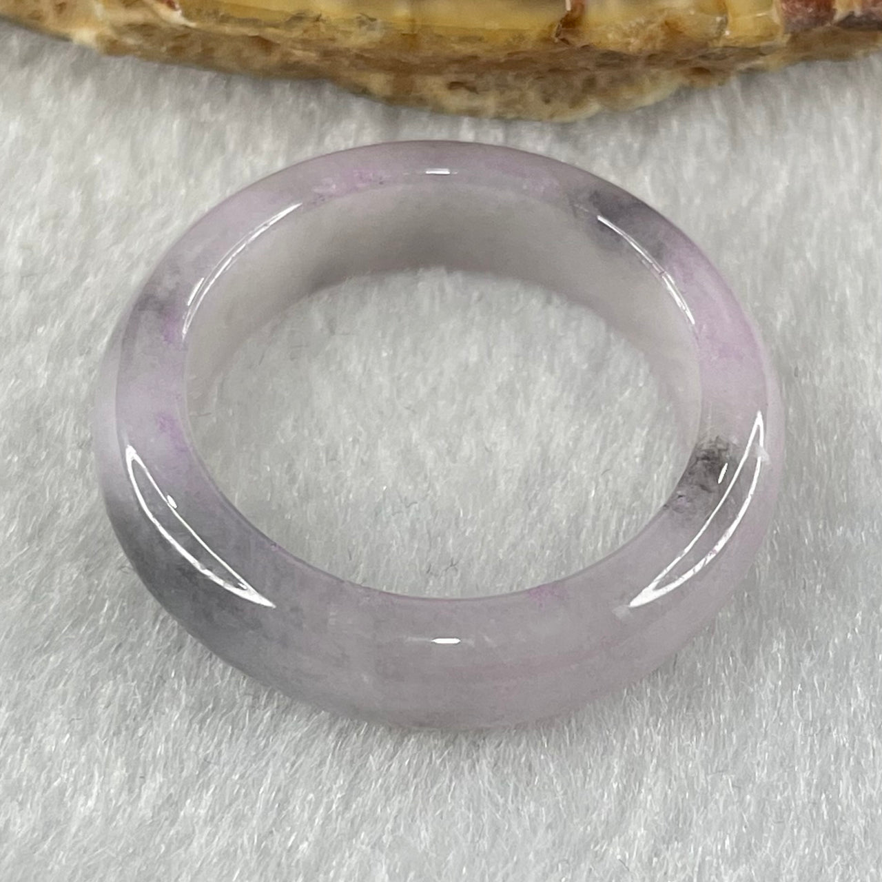 Type A Light Lavender with Wuji Grey Patches Jadeite Ring 4.12g 5.9 by 3.8mm US9.2/HK 20.5 (Close to Perfect) - Huangs Jadeite and Jewelry Pte Ltd