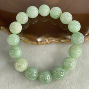 Type A Light Green Jadeite Beads Bracelet 66.03g 17cm 14.0mm 16 Beads (Some Internal and External Lines) - Huangs Jadeite and Jewelry Pte Ltd