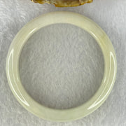 Type A Faint Yellowish Green Lavender Jadeite Bangle Internal Diameter 56.9mm 55.50g 12.4 by 8.6mm (Internal Lines) - Huangs Jadeite and Jewelry Pte Ltd