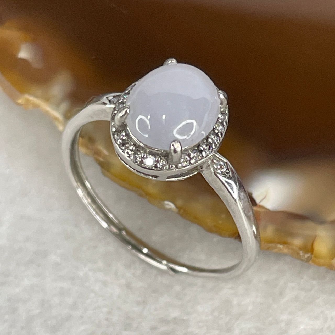 Type A Light Lavender Jadeite High-Dome Ring | Liquid-Glass Translucent Cushion Orb | Solid S925 Sterling Silver Setting | Smart Adjustable Sizing (1.89g 8.6x7.2x4.5mm)