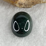 Type A Translucent Black Omphacite Jadeite Round Cabouchon Stone For Setting 1.33g 13.6 by 10.0 by 4.8mm - Huangs Jadeite and Jewelry Pte Ltd