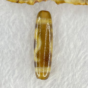 Natural Powerful Tibetan Old Oily Brown Yellowish White Agate Green Tara Dzi Bead Heavenly Master (Tian Zhu) 绿度母天珠 6.05g 37.7 by 10.4mm - Huangs Jadeite and Jewelry Pte Ltd