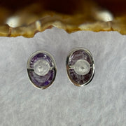 Good Grade Natural Super 7 S925 Silver Earrings 3.56g 12.1 by 9.3 by 5.5mm - Huangs Jadeite and Jewelry Pte Ltd