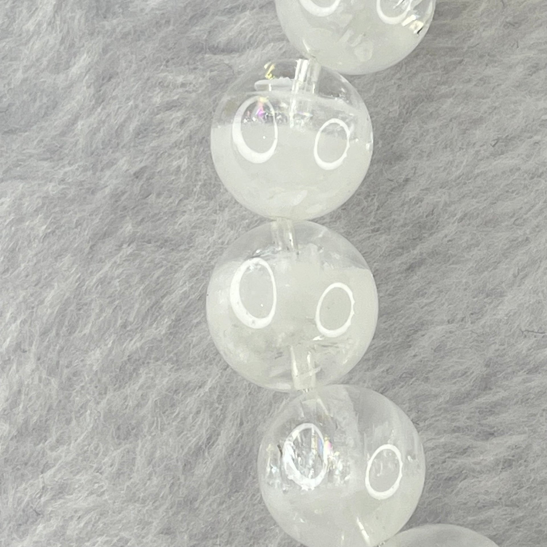 Natural White Phantom Quartz Beads Bracelet 44.82g 12.7mm 17 Beads - Huangs Jadeite and Jewelry Pte Ltd