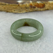 Type A Medium Green with Brown Patches Jadeite Ring 4.24g 6.2 by 3.8mm US7.25 HK16 - Huangs Jadeite and Jewelry Pte Ltd