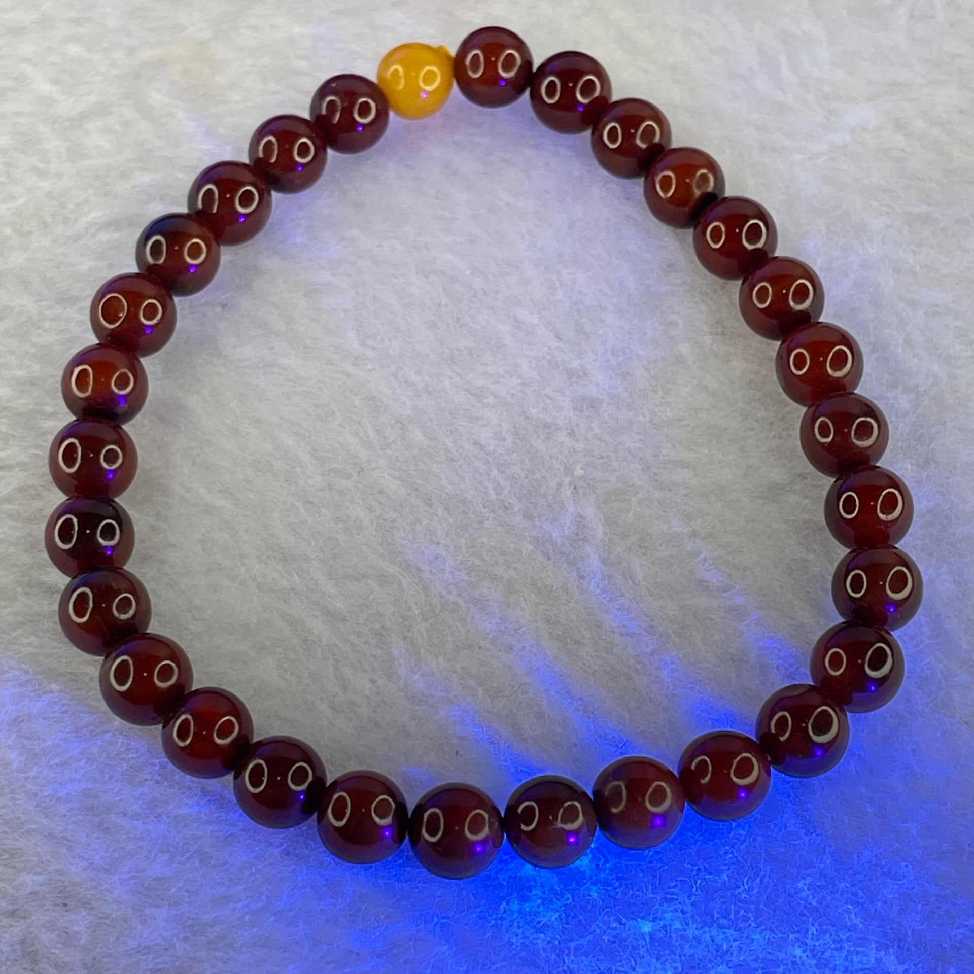 Natural Cherry Amber Beads Bracelet 天然琥珀手链 4.10g 6.3mm 29 + 1 Butterscotch Amber Bead - Huangs Jadeite and Jewelry Pte Ltd