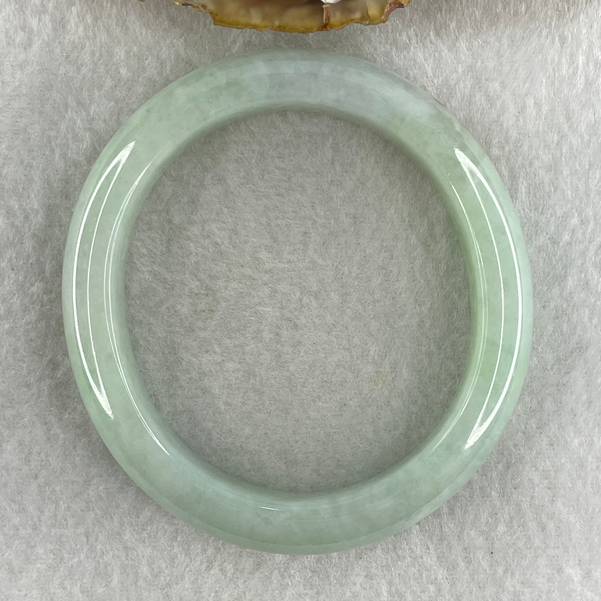 Type A Natural Jelly Light Green Light Lavender with Red Patches Jadeite Oval Bangle 51.86g Inner Diameter 53.9mm 12.4 by 8.2mm (Close to Perfect) - Huangs Jadeite and Jewelry Pte Ltd