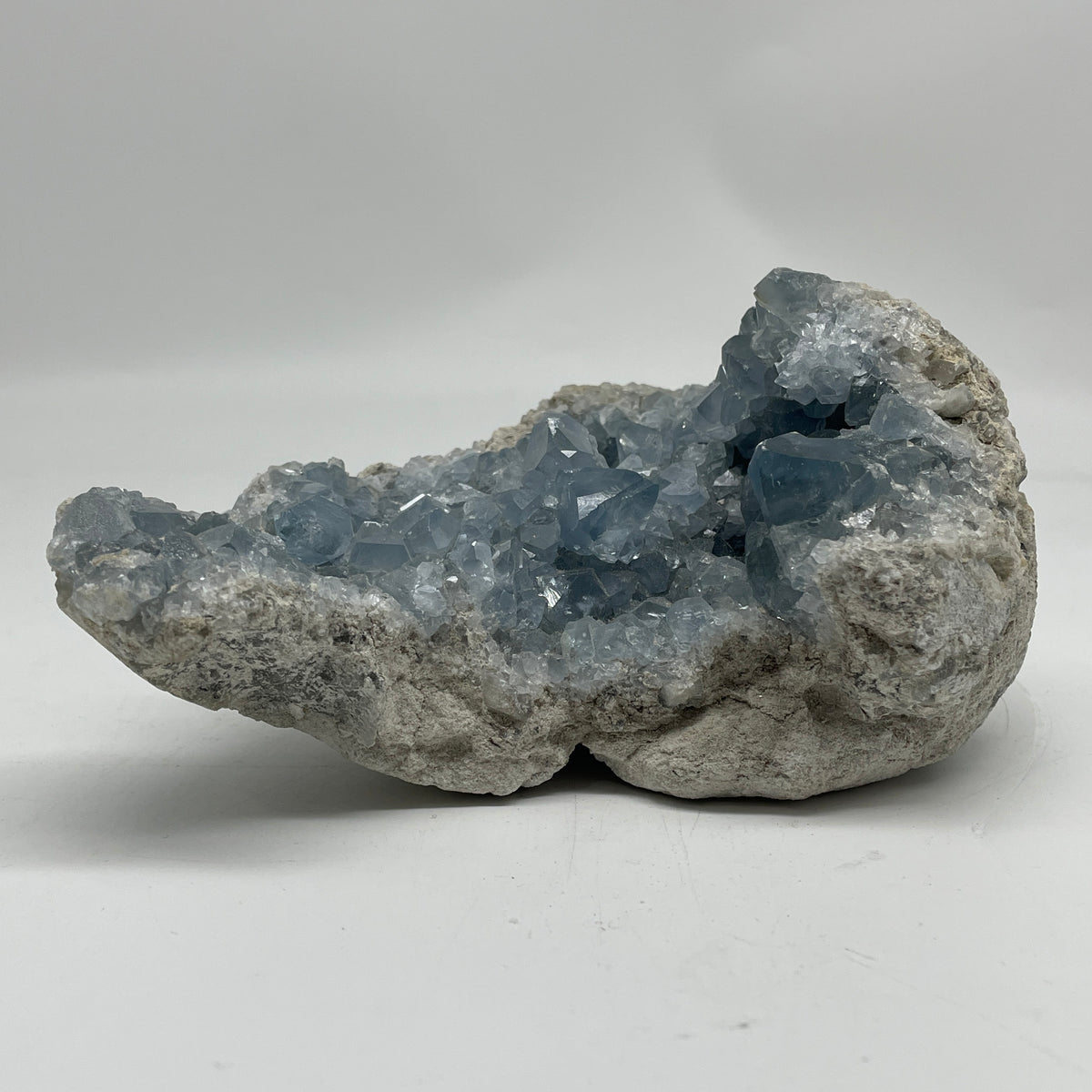 Natural Celestine Rough Display |(1,360.2g | 165.0 x 120.0 x 80.0mm | Divine Harmony Catalyst, "Stone of Heavenly Peace & Intuitive Wisdom" Tranquility Geode Anchor, Feng Shui Sanctuary Space Purifier)