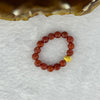 Natural Red Agate Bead Ring 2.40g US 9.5 / HK 21 4.8mm 15 Beads - Huangs Jadeite and Jewelry Pte Ltd