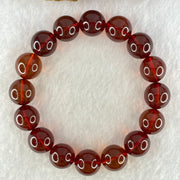 Good Grade Natural Blood Red Amber Beads Bracelet 20.41g 18cm 13.4mm 16 Beads - Huangs Jadeite and Jewelry Pte Ltd