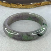 Type A Deep Lavender with Spicy to Dark Green Patches Jadeite Bangle Internal Diameter 58.4mm 71.02g 14.9 by 8.9mm (Very Slight External Rough) - Huangs Jadeite and Jewelry Pte Ltd
