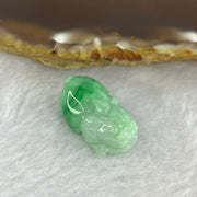 Type A Bright Green with Faint Lavender Jadeite Pixiu Pendent A货辣绿和浅紫罗兰翡翠貔貅吊坠 5.51g 23.0 by 14.0 by 9.6 mm - Huangs Jadeite and Jewelry Pte Ltd