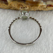 Natural Type A Semi Icy Faint Green Jadeite Oval Shape Cabouchon in S925 Silver Ring (Adjustable Size) 1.47g 7.4 by 6.5 by 4.5mm - Huangs Jadeite and Jewelry Pte Ltd