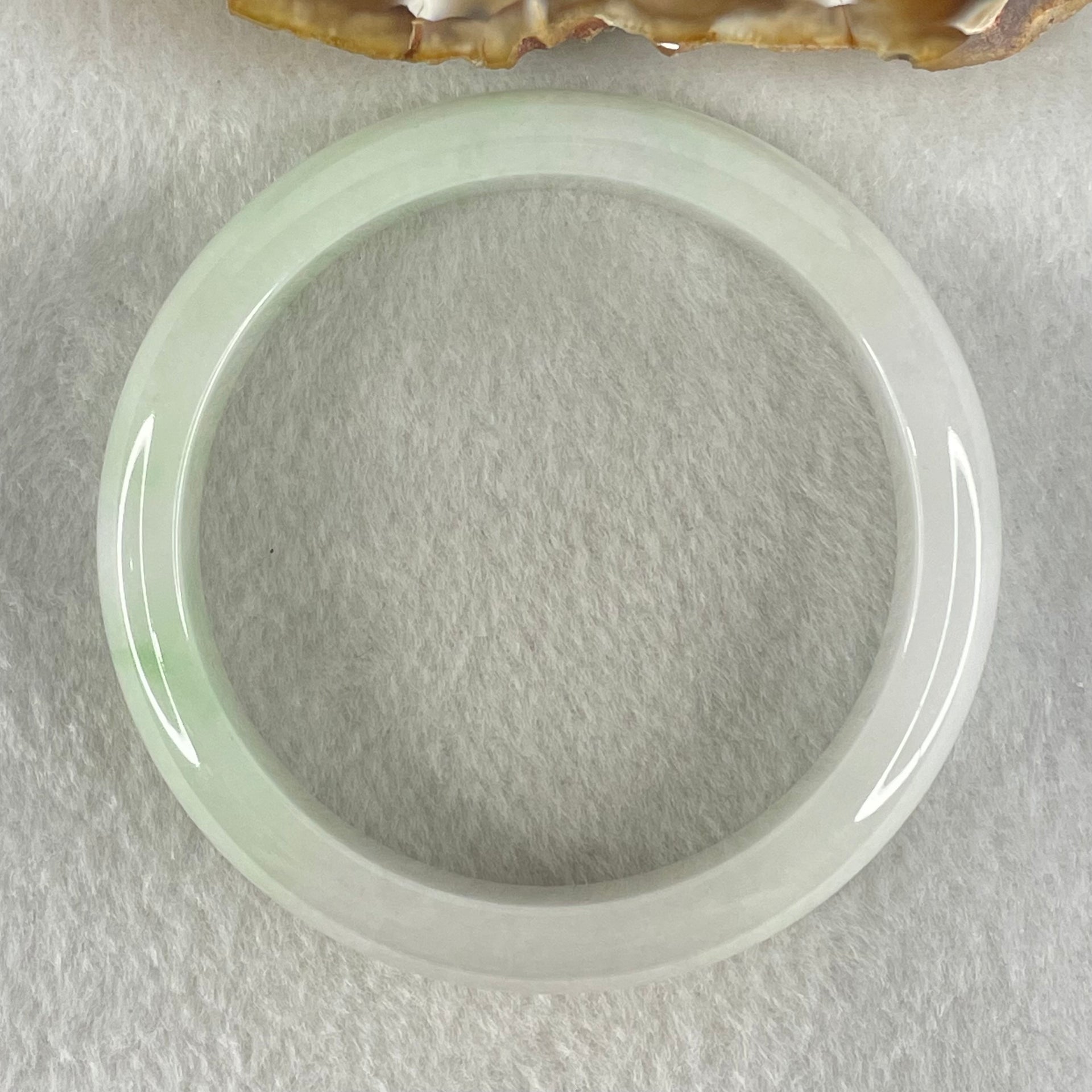 Type A Light Green Faint Lavender Jadeite Bangle 58.75g Inner Diameter 58.3mm 13.4 by 8.4mm (Slight Internal Line) - Huangs Jadeite and Jewelry Pte Ltd