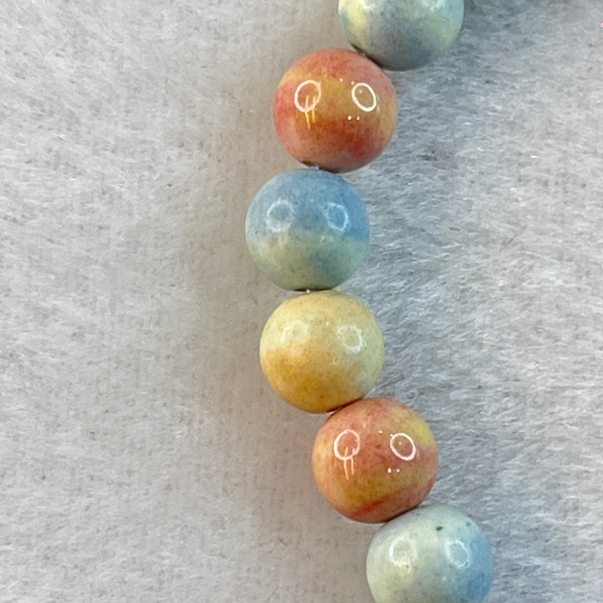 Natural Rainbow Gobi Agate Beads Bracelet 15.07g 15cm 7.9mm 23 Beads - Huangs Jadeite and Jewelry Pte Ltd