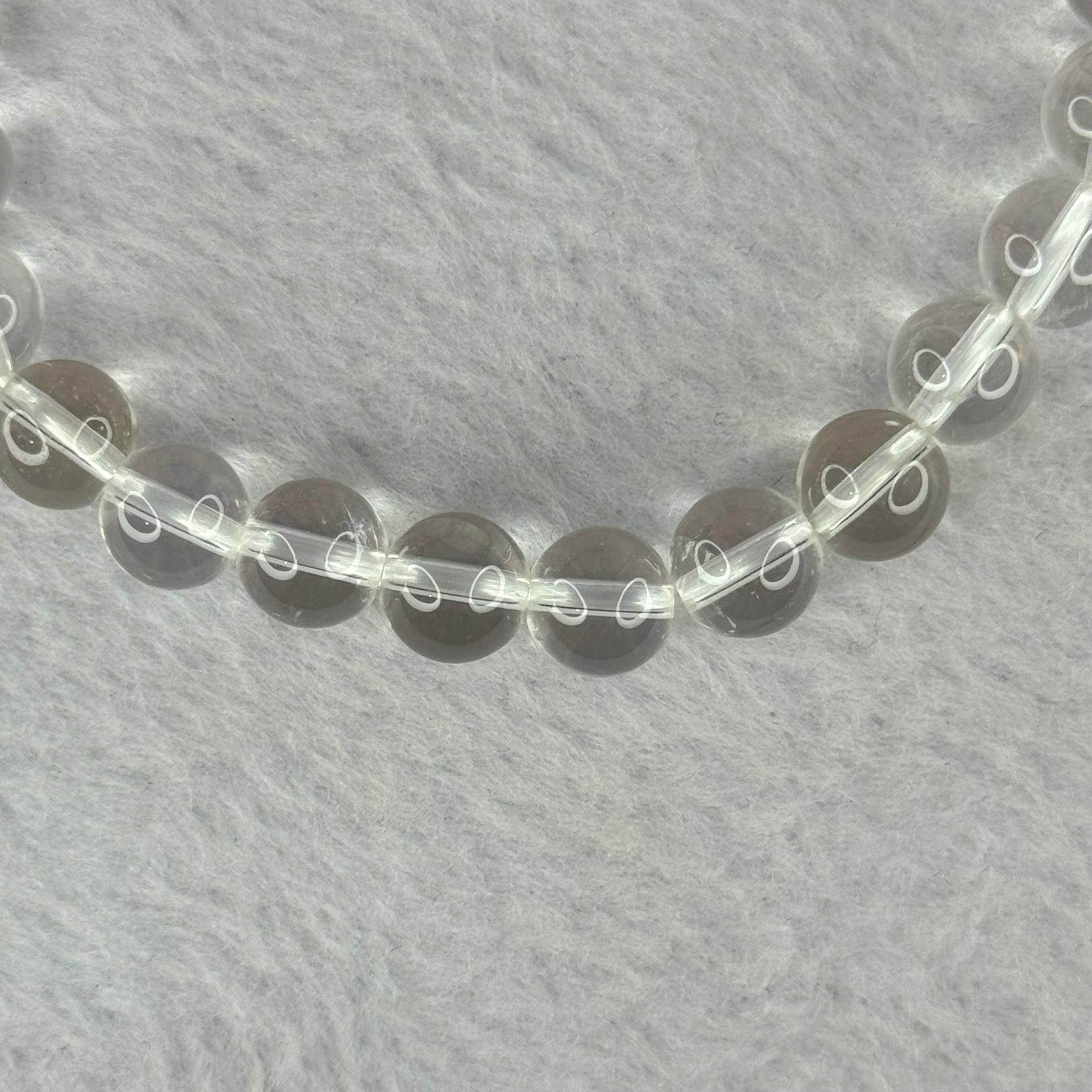Natural Clear Quartz Bracelet 天然白水晶手链 18.64g 16.5cm 8.4mm 24 Beads - Huangs Jadeite and Jewelry Pte Ltd