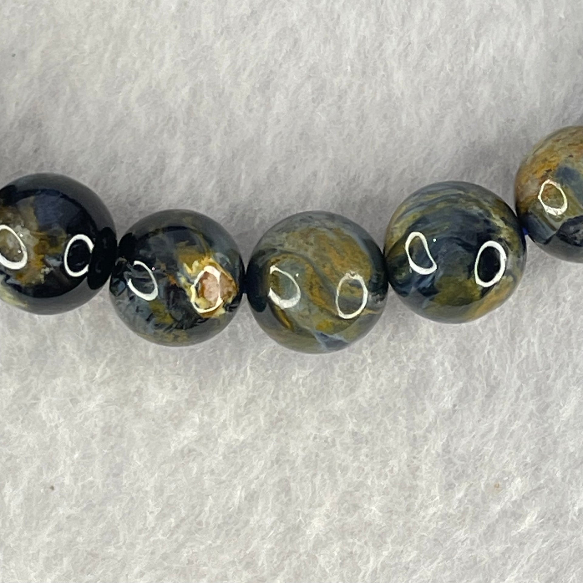 Good Grade Natural Petersite Beads Bracelet 23.85g 16cm 9.8mm 20 Beads - Huangs Jadeite and Jewelry Pte Ltd