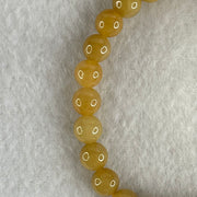 Type A Yellow Jade Jadeite Bracelet 13.76g 6.8mm/bead 26 beads with NGI Cert - Huangs Jadeite and Jewelry Pte Ltd