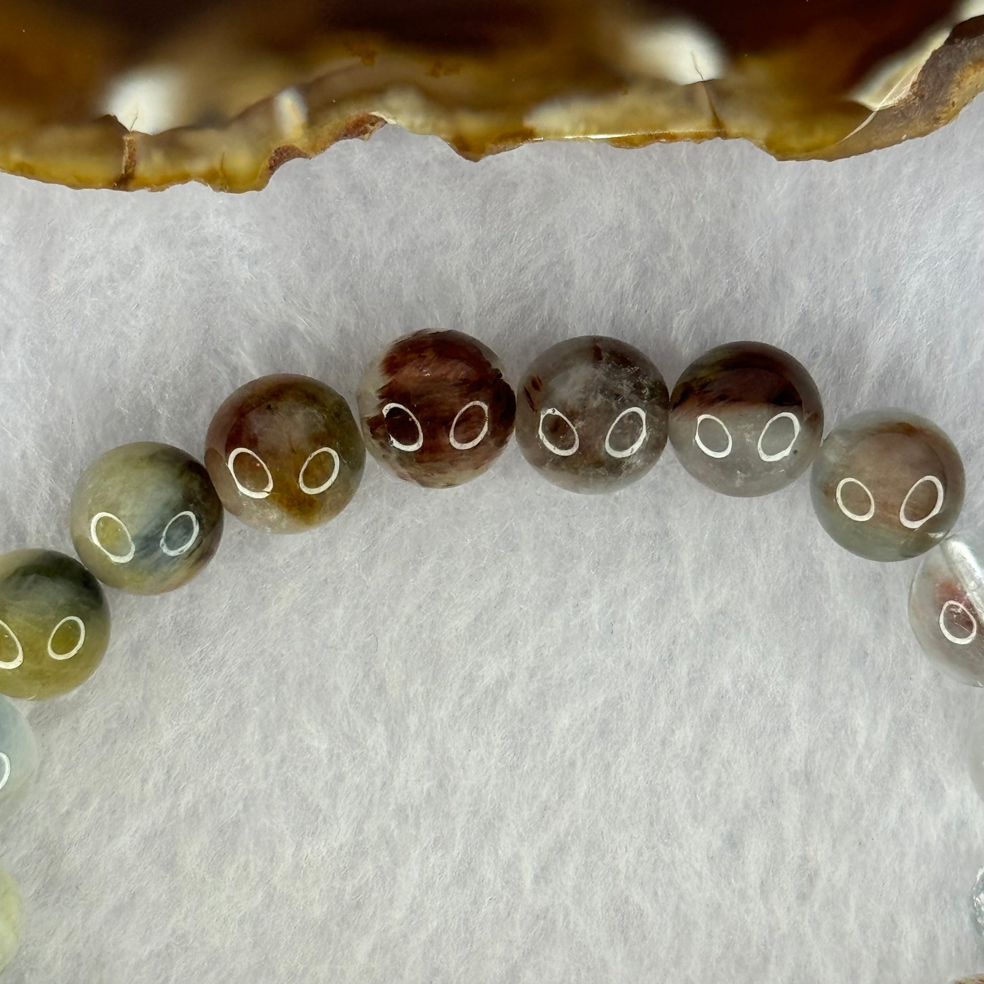 Natural Blue Rabbit Hair Rutilated Quartz Beads Bracelet 25.33g 16.5cm 9.9mm 20 Beads - Huangs Jadeite and Jewelry Pte Ltd